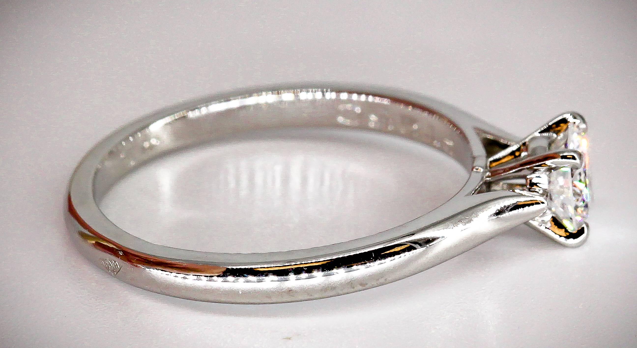 Round Cut Cartier Diamond Platinum Engagement Ring