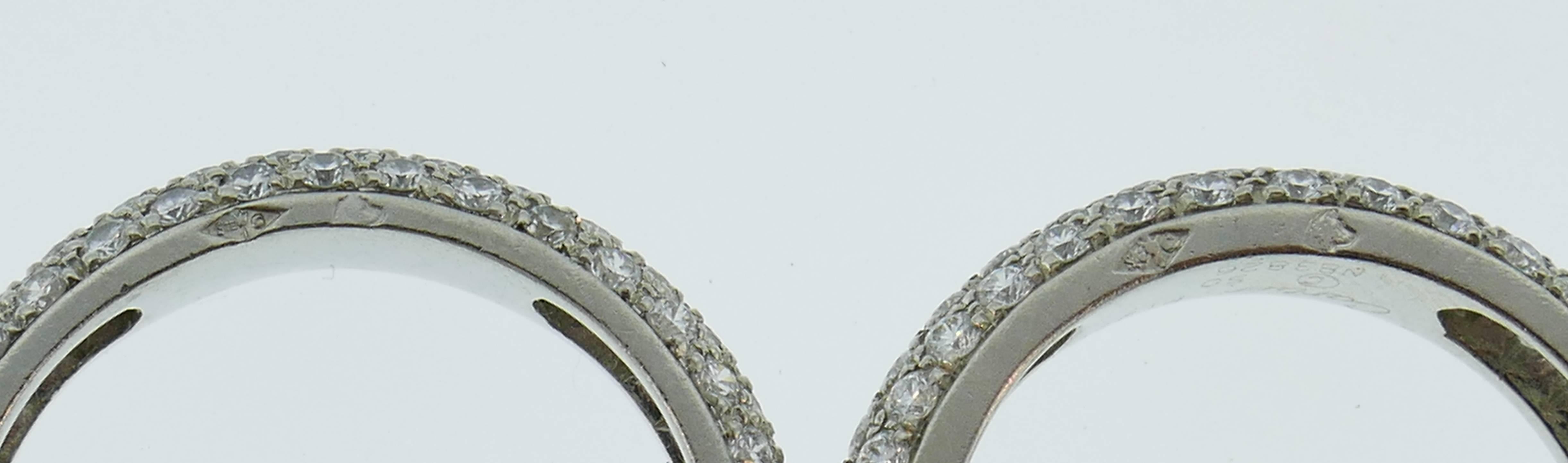 Cartier Diamond Platinum Eternity Band Ring Pair 3