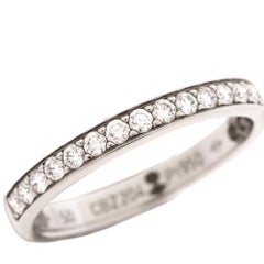 Cartier Diamond Platinum Half Eternity Wedding Band Ring Size 50