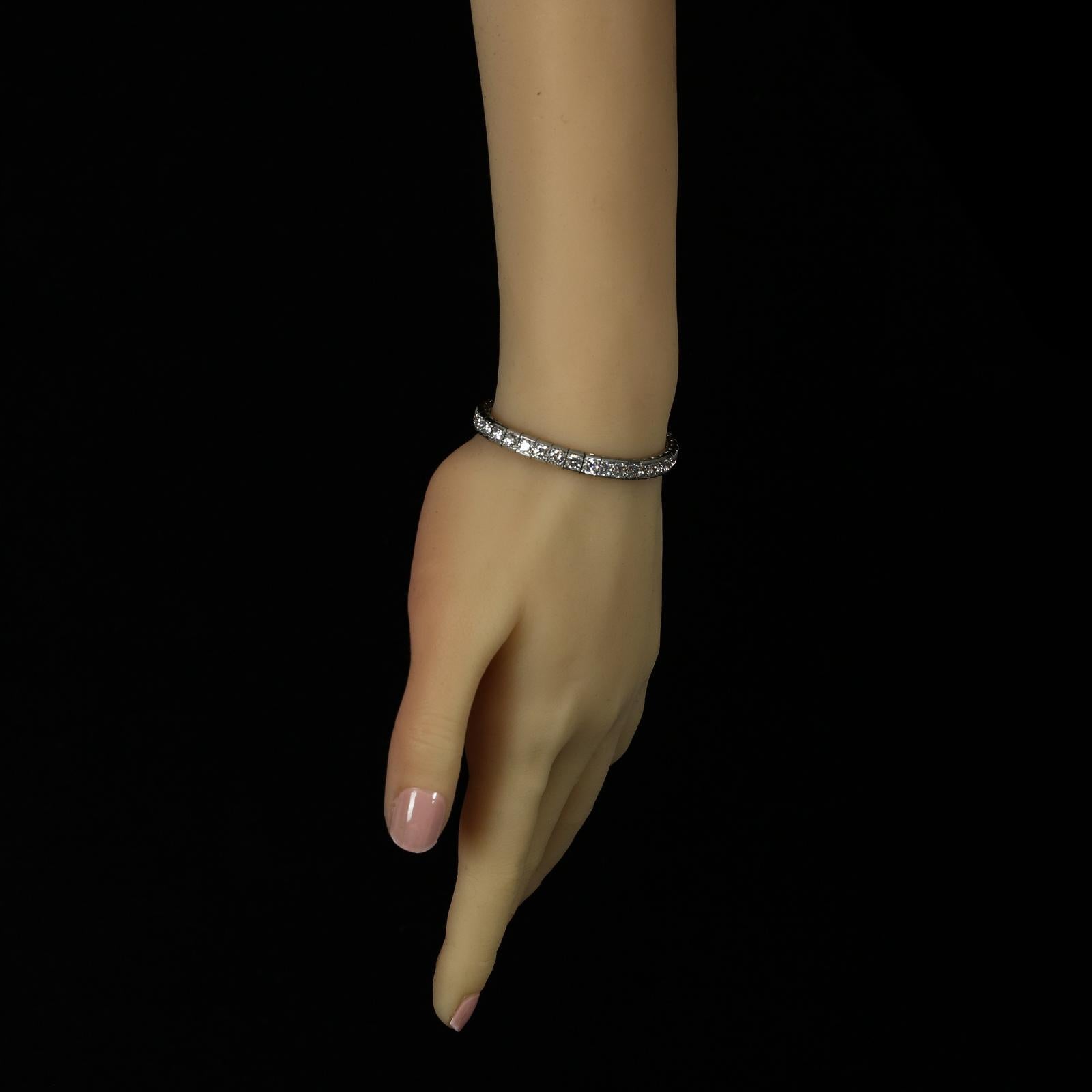 Cartier, Diamond and Platinum Line Bracelet est.10cts circa 1950's at  1stDibs