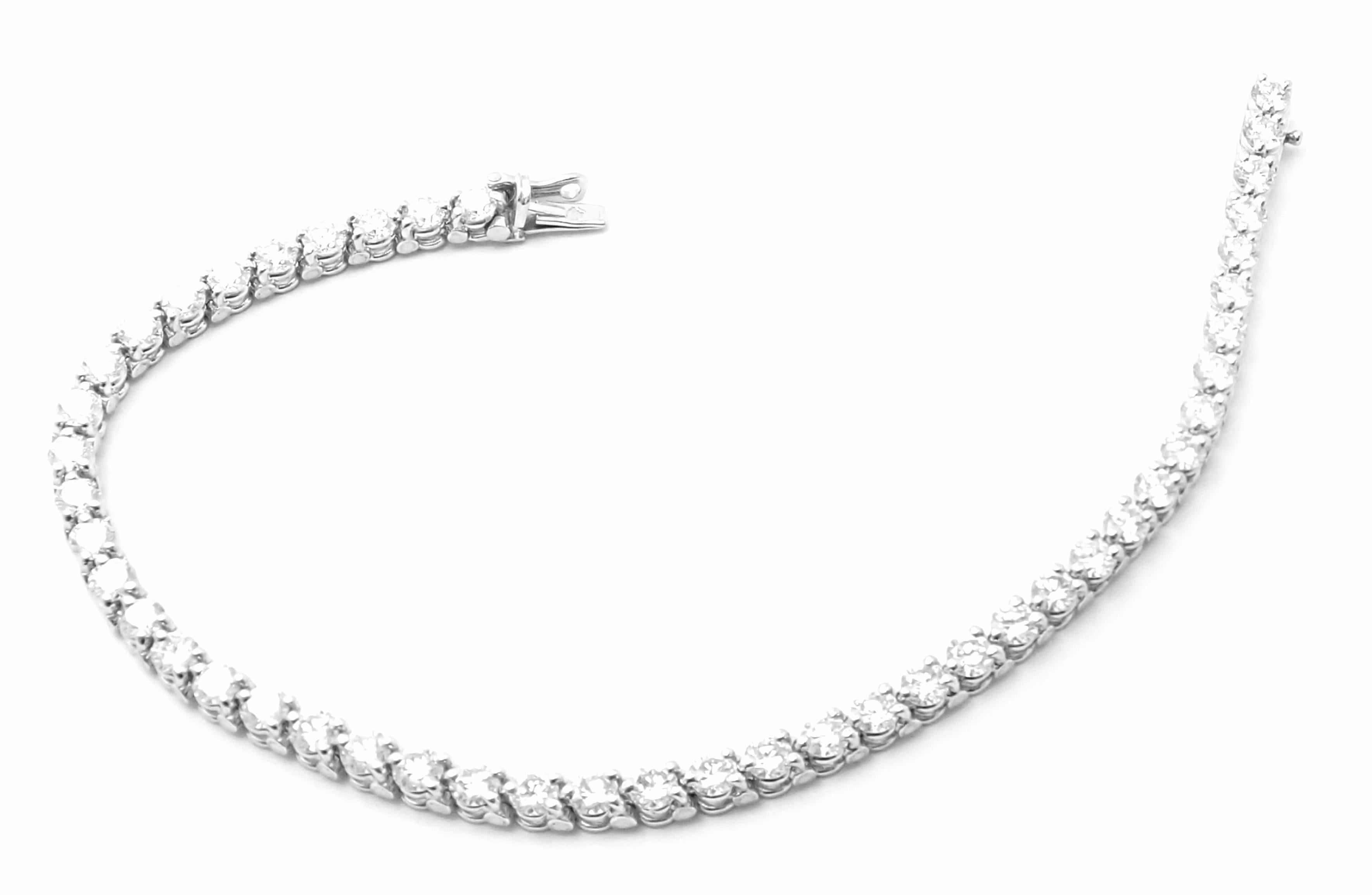 Brilliant Cut Cartier Diamond Platinum Line Tennis Bracelet