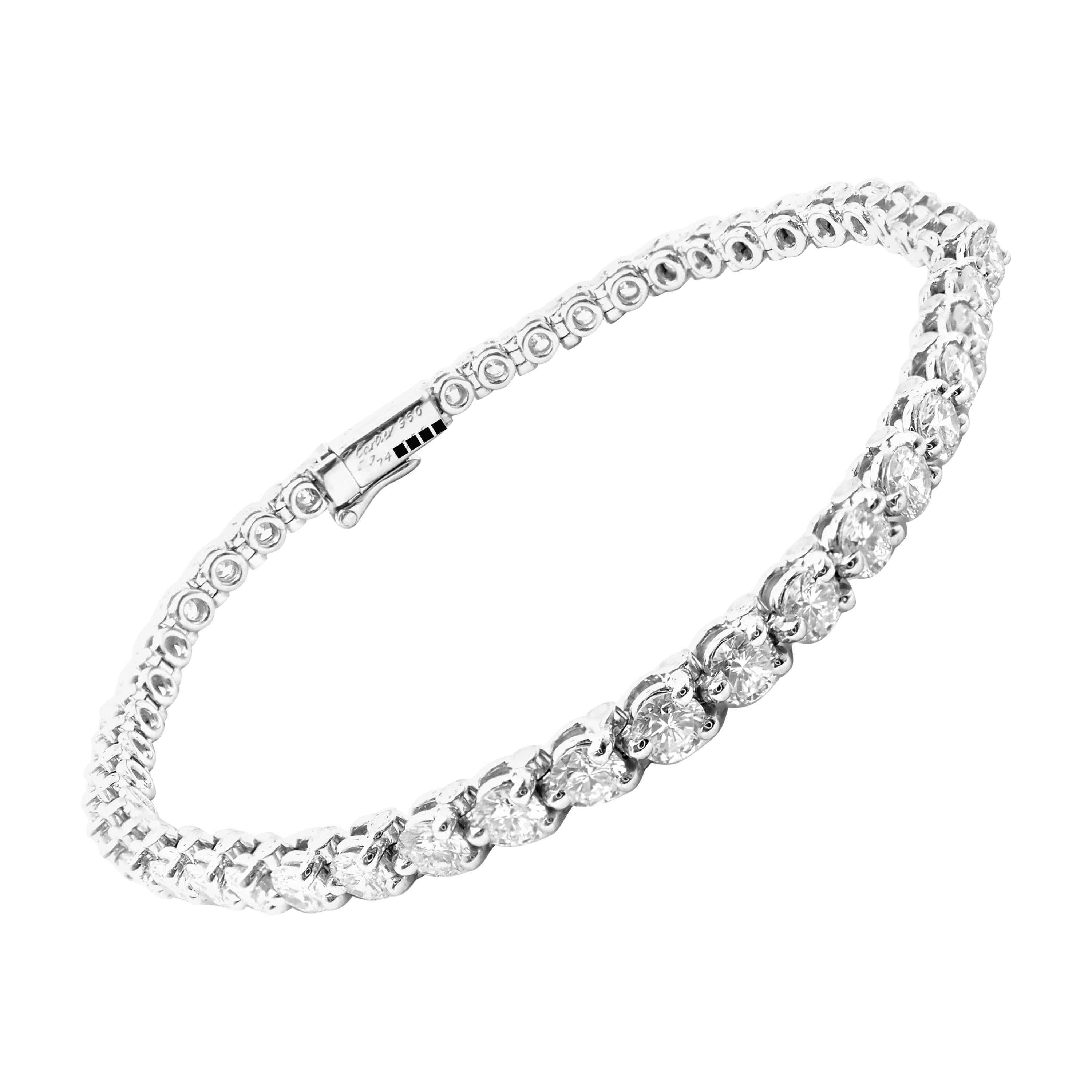 Cartier Diamond Platinum Line Tennis Bracelet