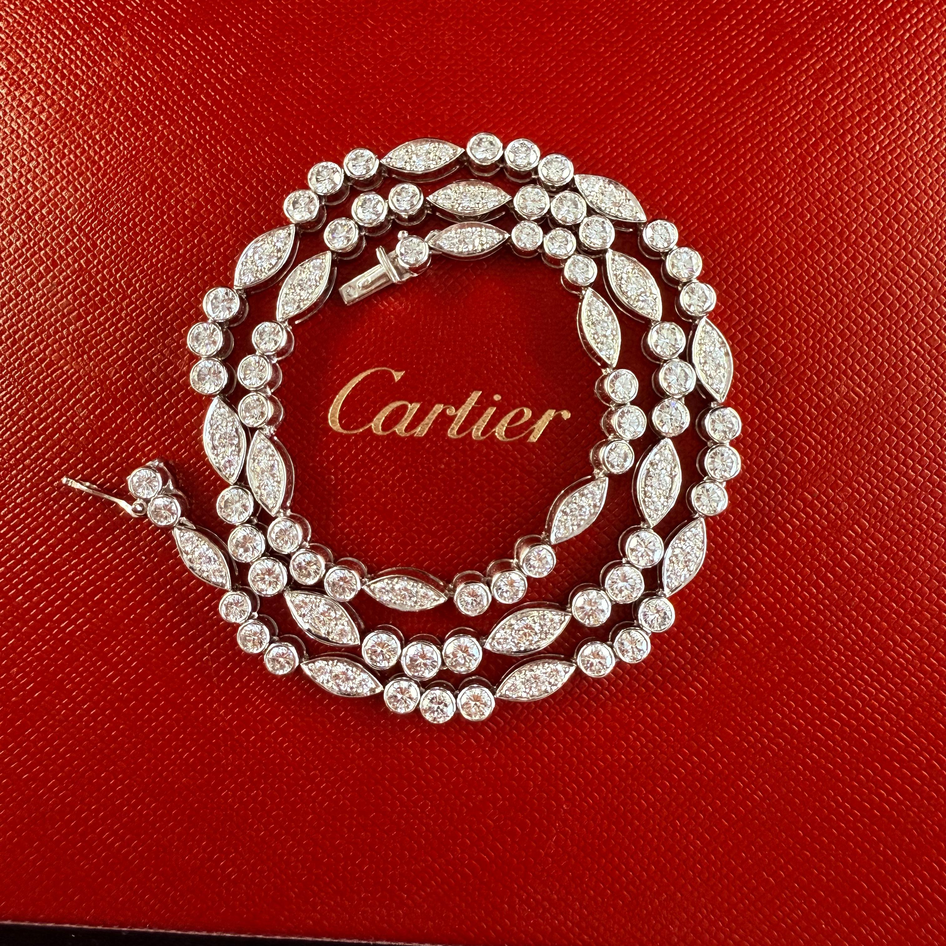 Cartier Diamond Platinum Necklace Dentelle Collection Paris For Sale 2