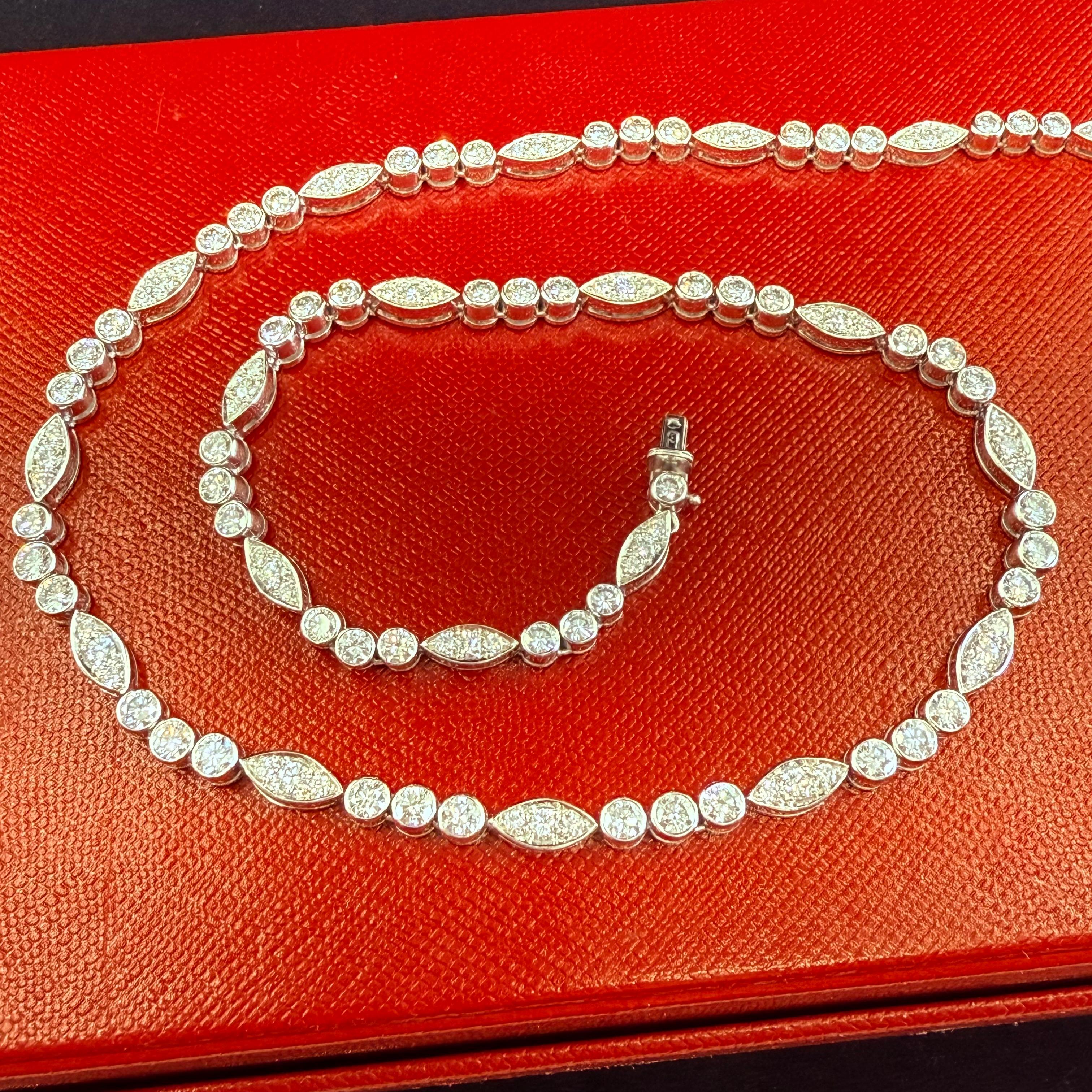 Cartier Diamond Platinum Necklace Dentelle Collection Paris For Sale 8