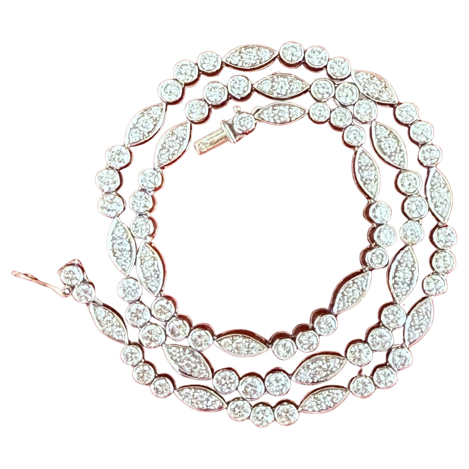 Brilliant Cut Cartier Diamond Platinum Necklace Dentelle Collection Paris For Sale