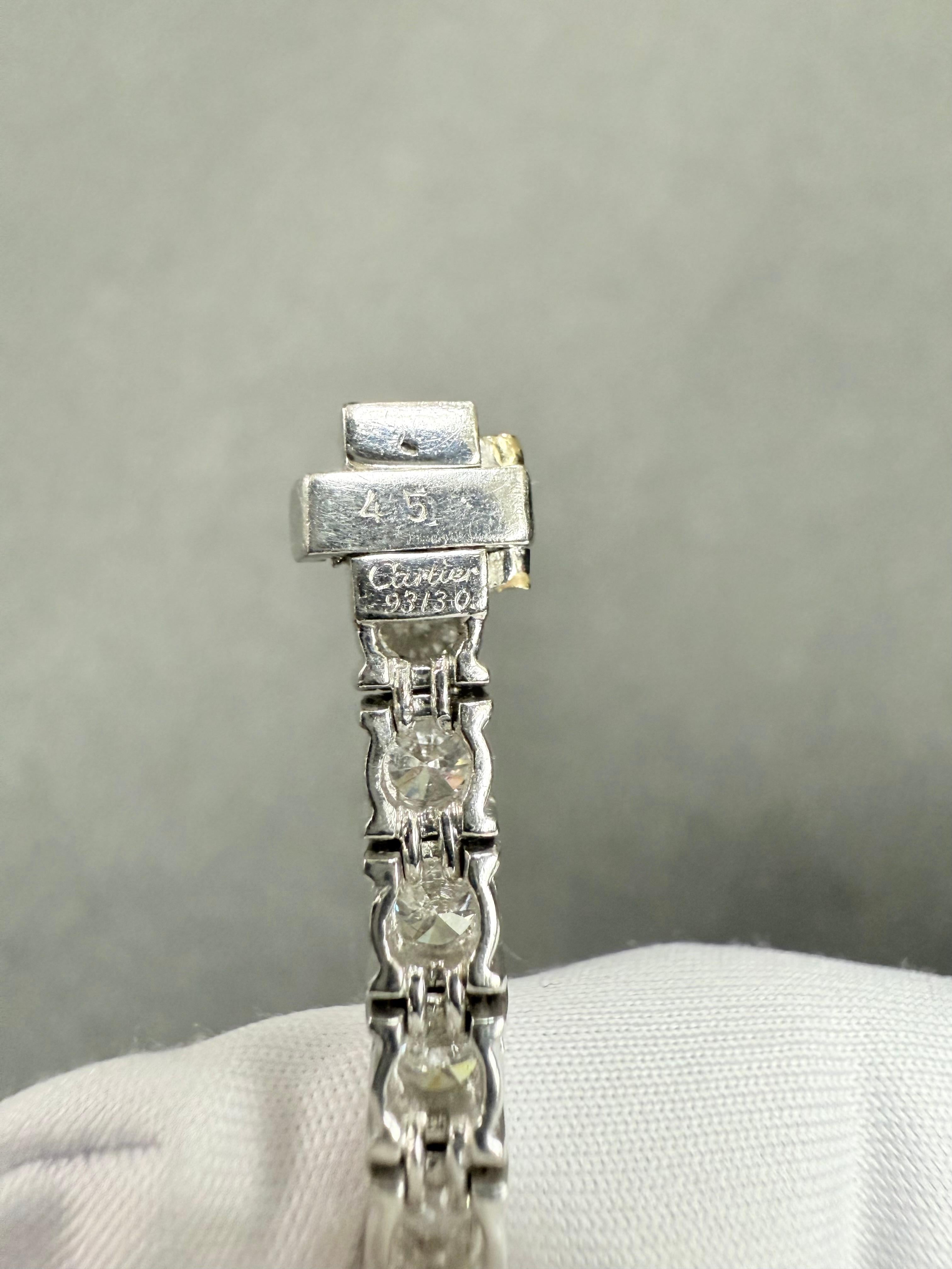 Cartier Diamond Platinum Tennis Bracelet 6 5/8” Long en venta 6