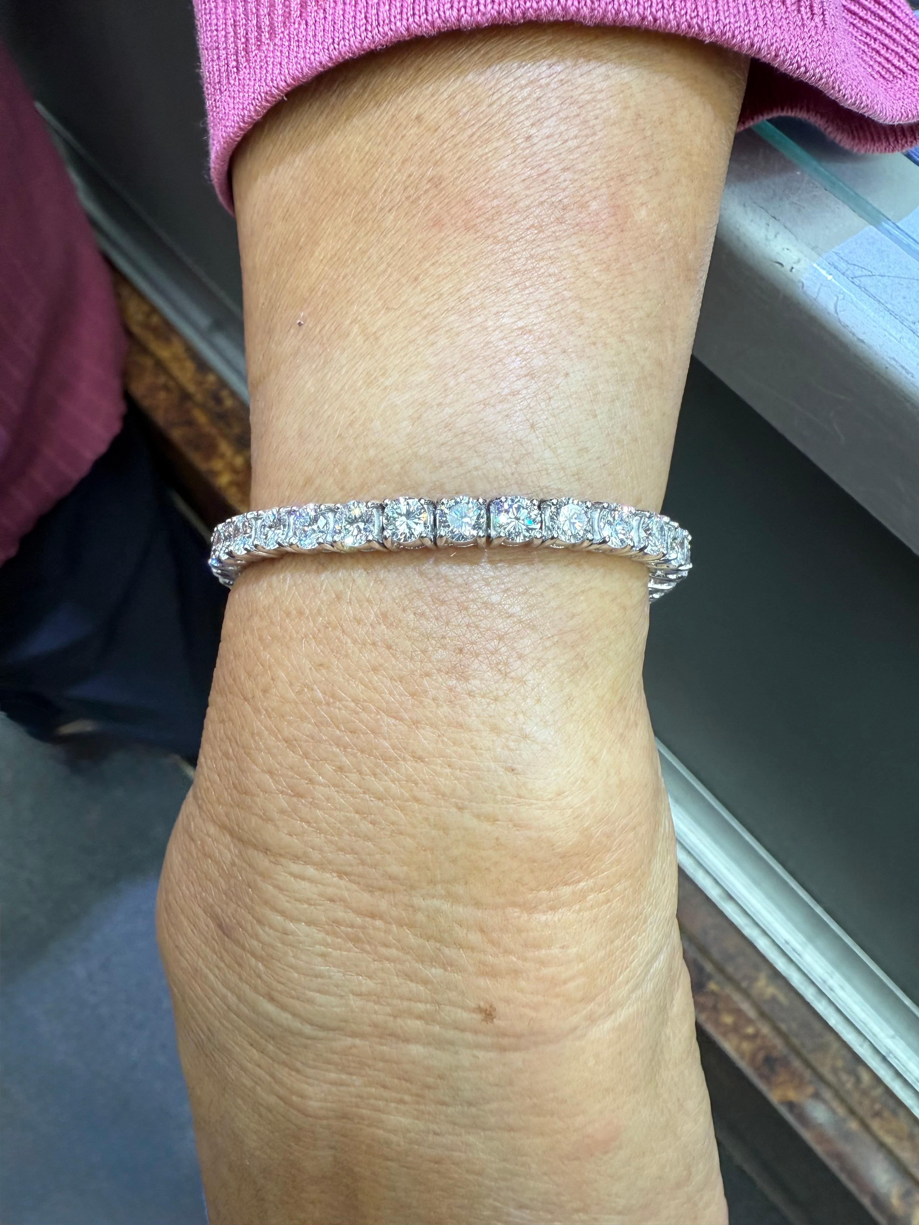 Cartier Diamond Platinum Tennis Bracelet 6.5/8