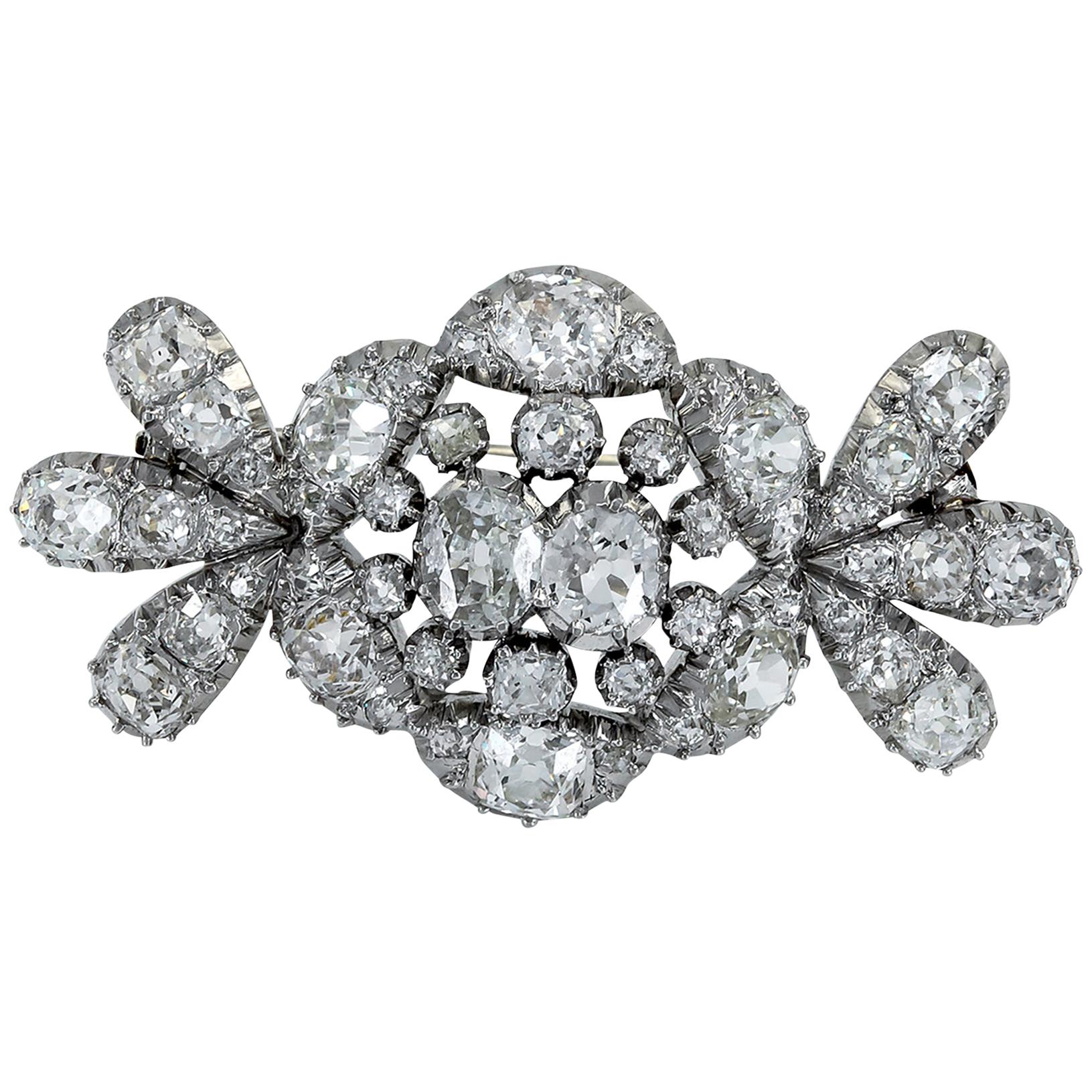 Antique Diamond and Platinum Brooch by Cartier  For Sale