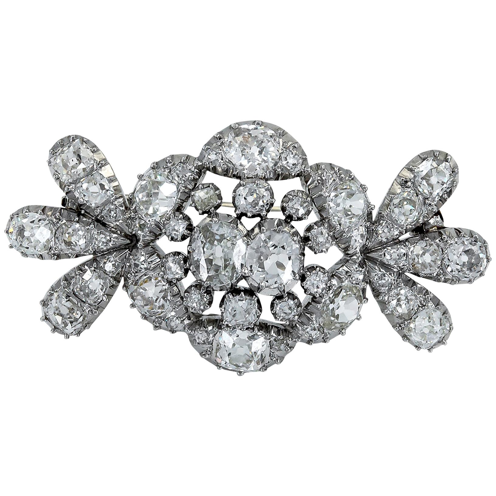 Antique Diamond and Platinum Brooch by Cartier