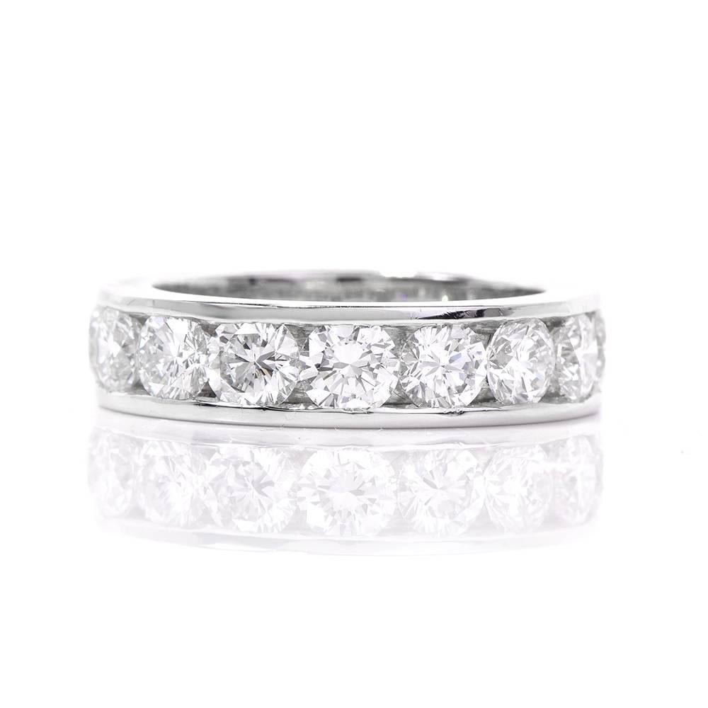 Cartier Diamond Platinum Wedding Band Ring For Sale at 1stDibs ...
