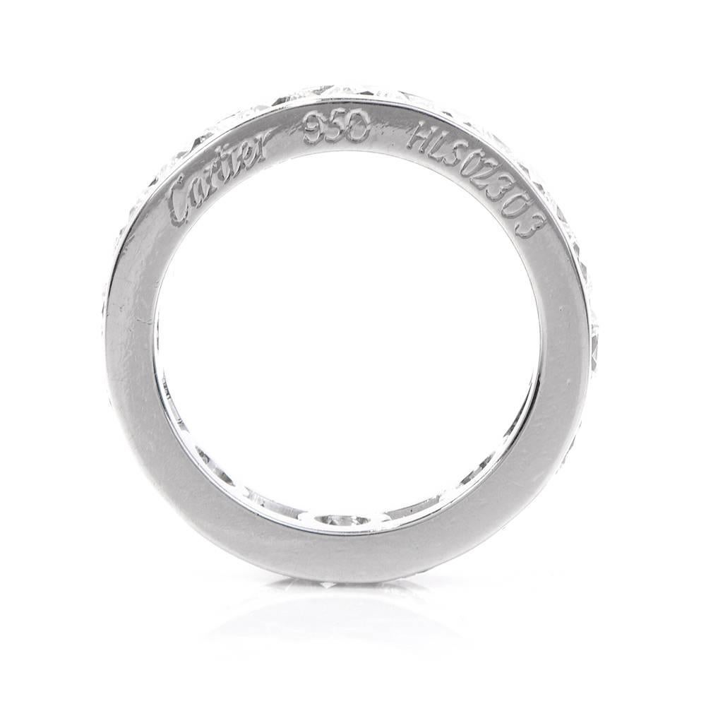 Modern Cartier Diamond Platinum Wedding Band Ring For Sale