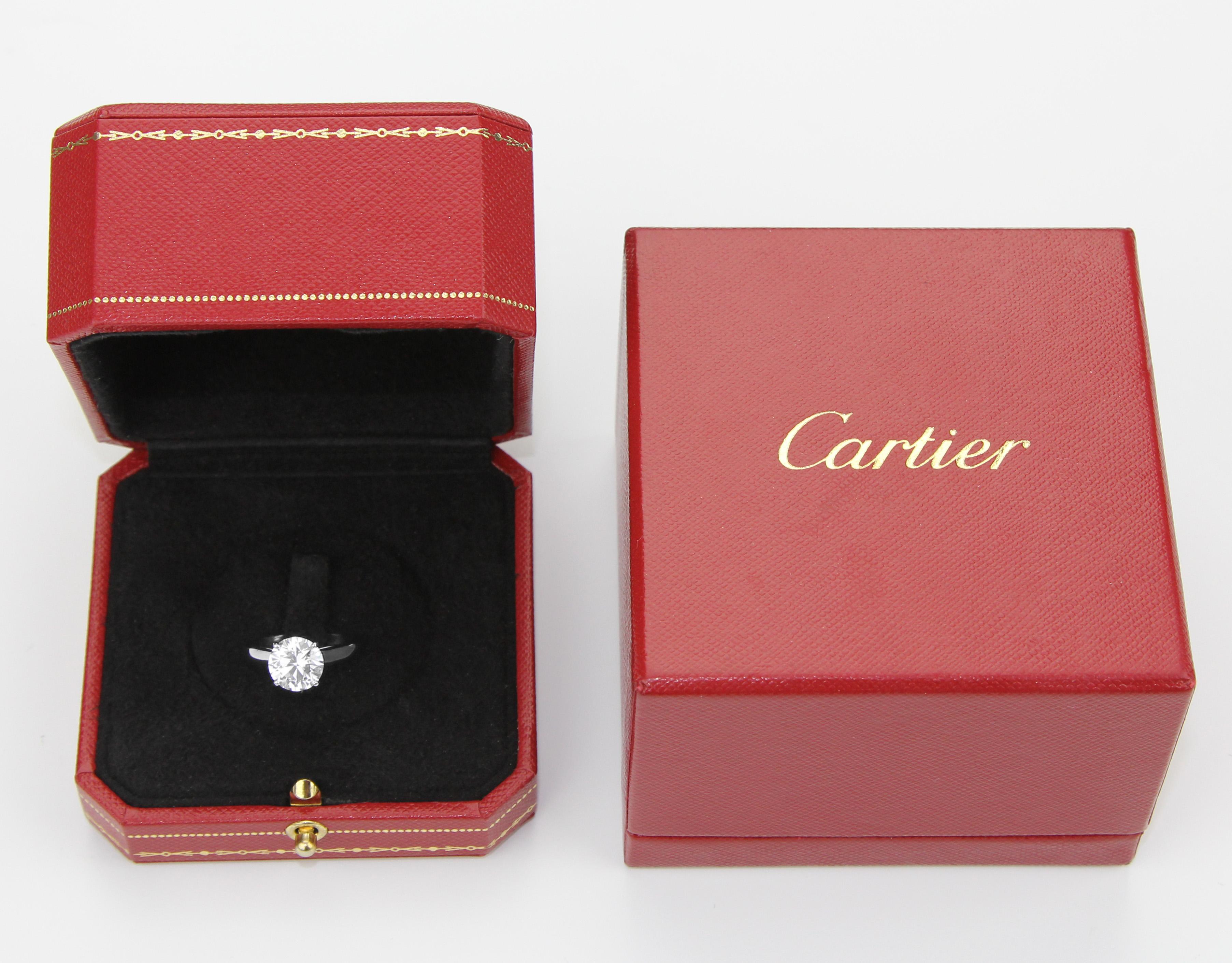 Women's Cartier Diamond Ring, GIA Certified Solitaire Single Stone 2.43 Carat F VVS1