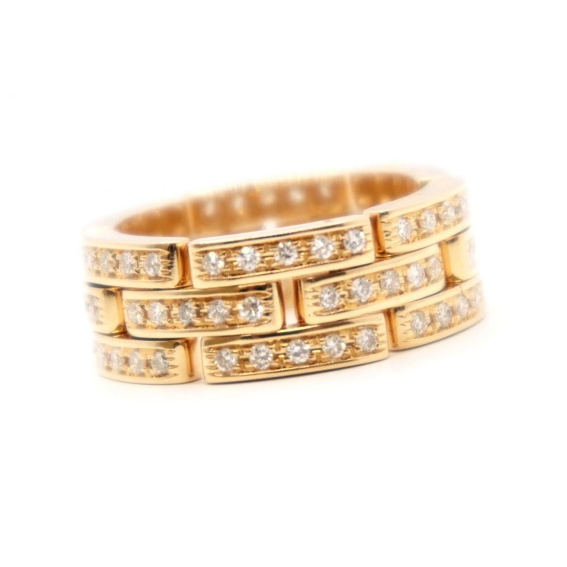 Cartier Diamantring aus 18 Karat Gelbgold mit Diamanten im Zustand „Gut“ im Angebot in London, GB