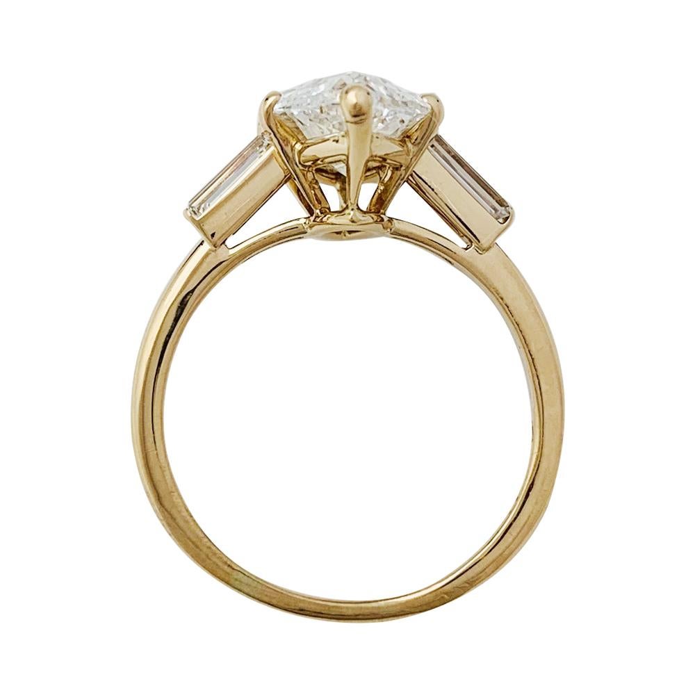 Women's or Men's Cartier 3.15 Carat Marquise Cut Diamond Gold Ring