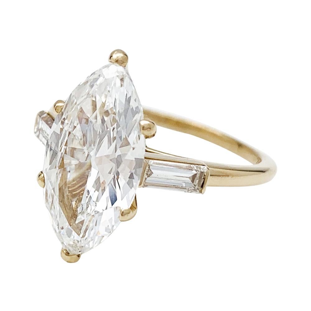 marquise cut gold ring