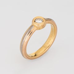 Cartier Diamond Ring Vintage 1995 Trinity Band 18k Gold Jewelry