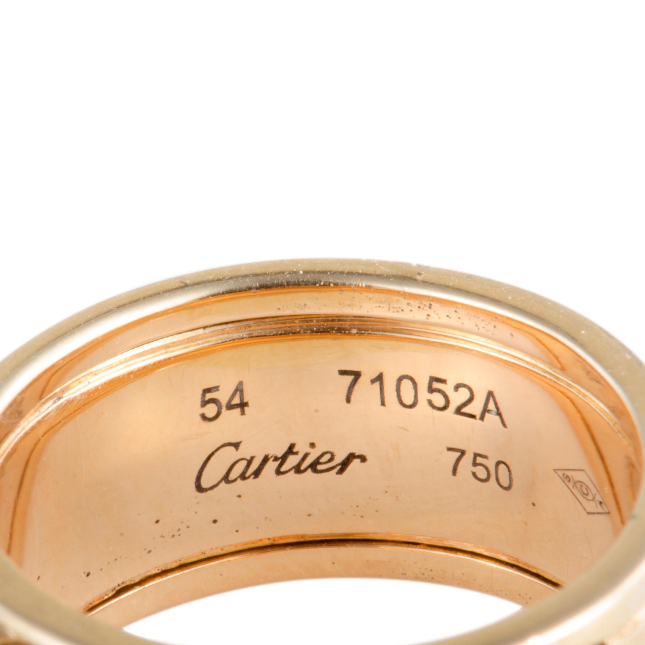 Cartier Diamond Rose Gold Fan Band Ring 1