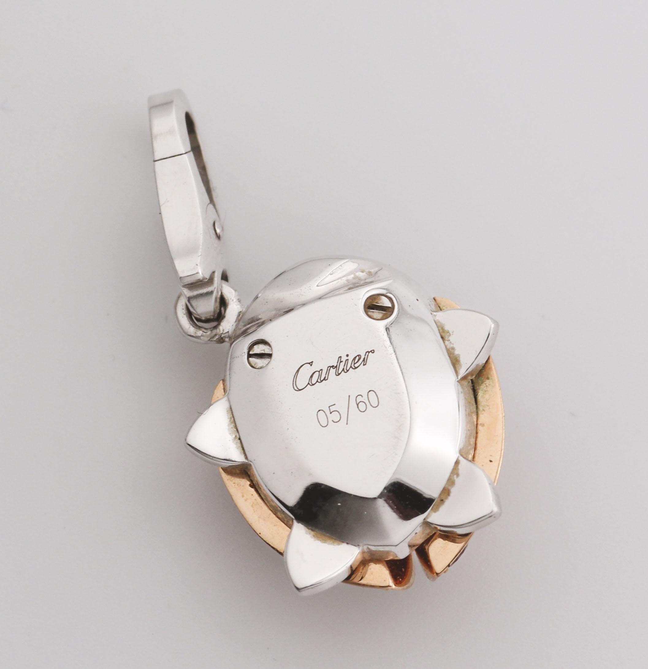 Colgante encanto mariquita Cartier diamante rubí oro 18k edición limitada Corte brillante en venta