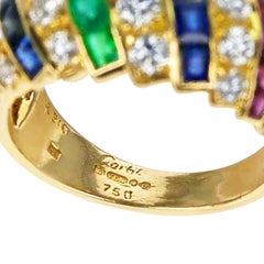 Cartier Diamond, Ruby, Emerald, Sapphire Ring