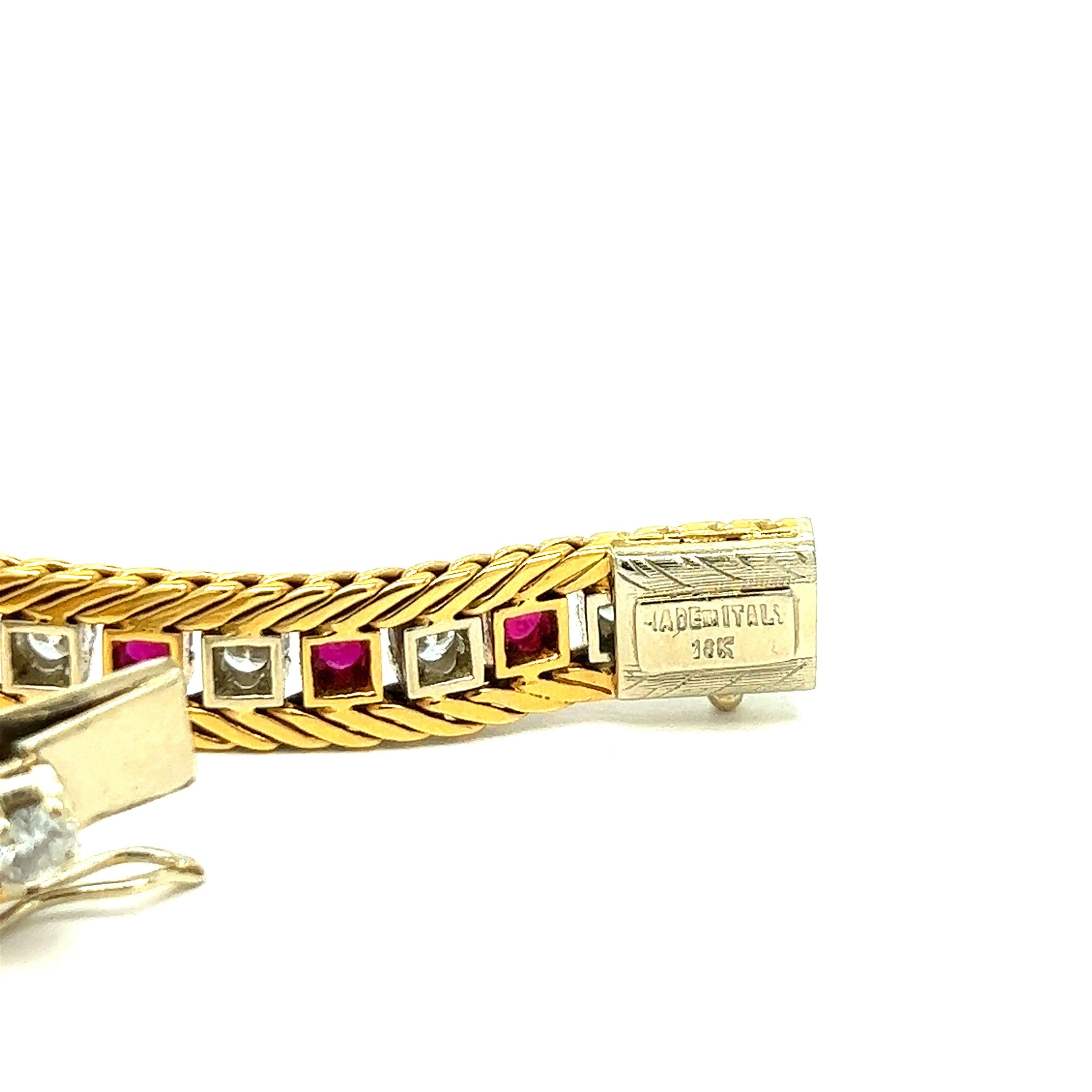 Women's or Men's Cartier Diamond & Ruby Line Bracelet For Sale
