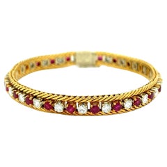 Cartier Diamond & Ruby Line Bracelet