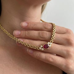 Cartier Diamond & Ruby Necklace  18K Gold  Cartier Paris