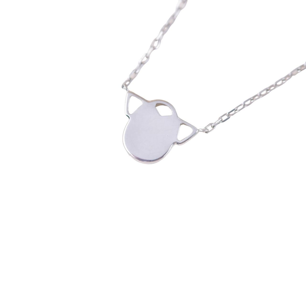 Women's or Men's Cartier Diamond Scarab 18k White Gold Necklace For Sale