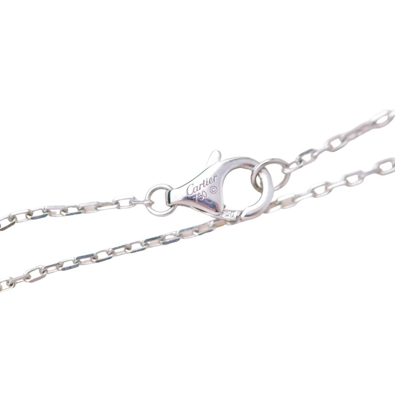 Cartier Diamond Scarab 18k White Gold Necklace For Sale 2