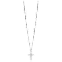 Used Cartier Diamond Set 18ct White Gold Cross Symbols Necklace