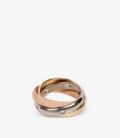 Cartier Diamond Set 18ct White, Yellow and Rose Gold Medium Trinity Ring