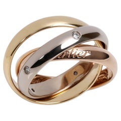 Cartier Diamond Set 18ct White, Yellow and Rose Gold Medium Trinity Ring