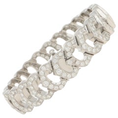 Vintage Cartier Diamond "C" de Cartier Bracelet in 18k White Gold