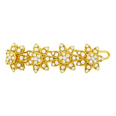 Vintage Cartier Diamond Set Gold Barrette