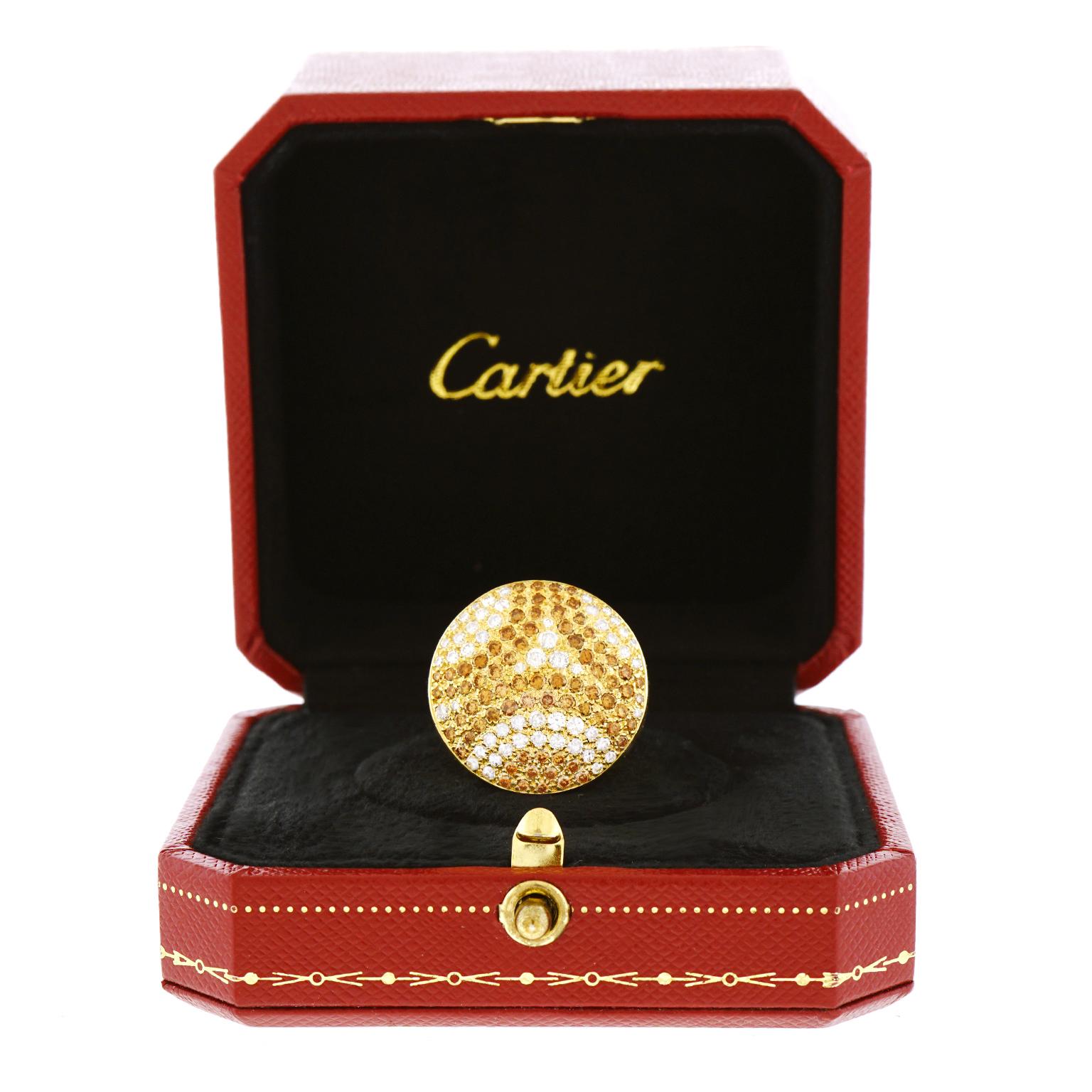 Cartier Diamond Set Gold Ring In Excellent Condition In Litchfield, CT