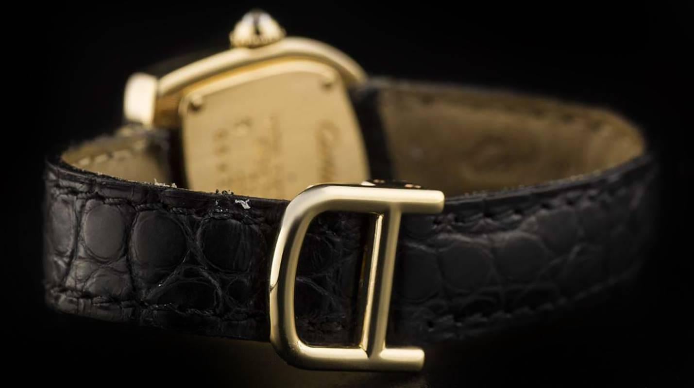 Women's Cartier Diamond Set Navette Montre Ladies Wristwatch Quartz Watch