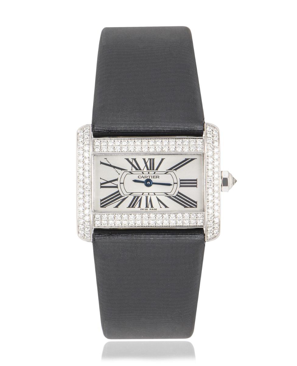 Round Cut Cartier Diamond Set Tank Divan WA301236 Watch