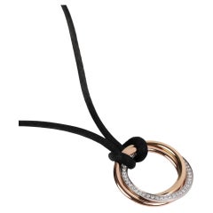 Cartier Diamond Silk Cord 18ct Gold Medium Trinity Necklace