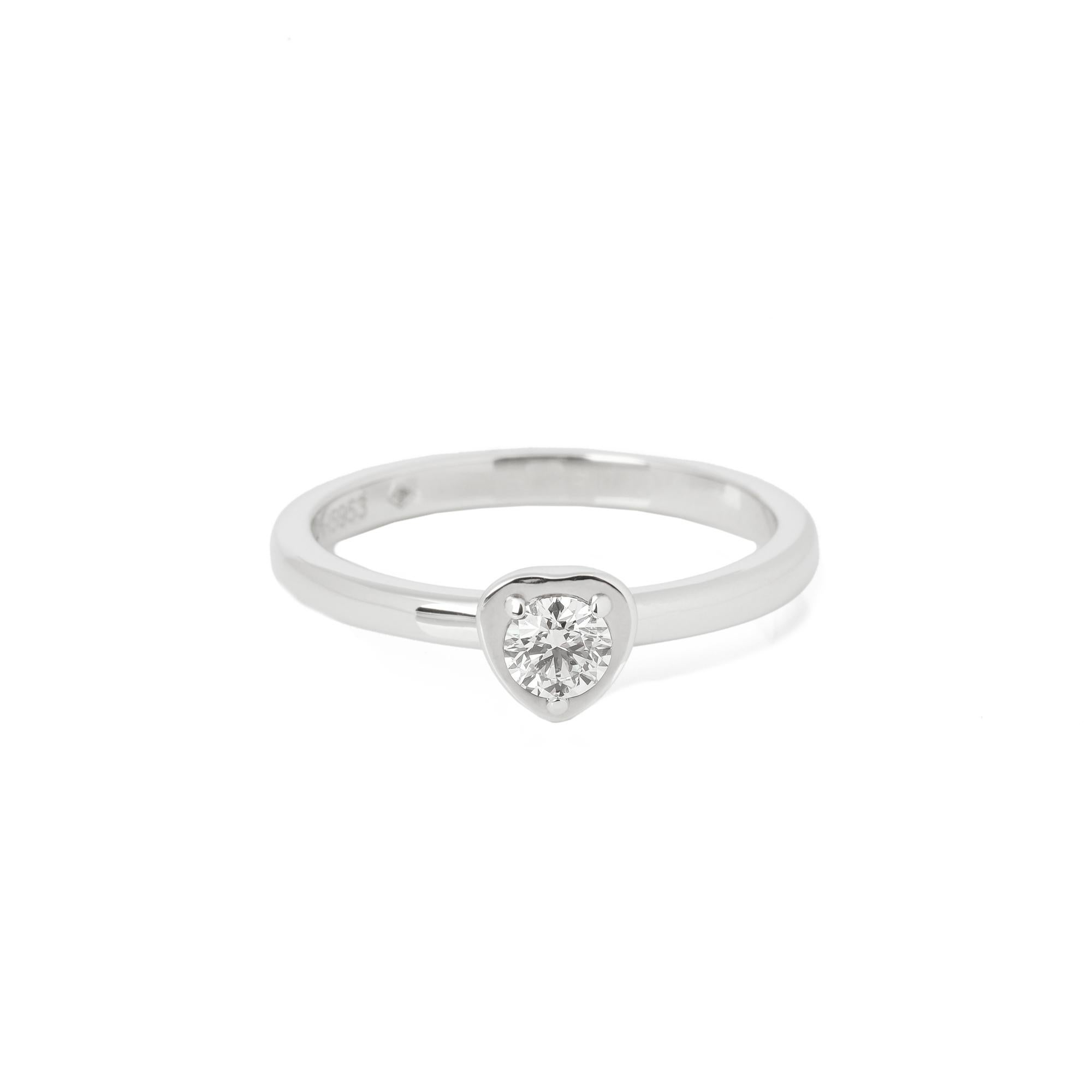 Femenino o masculino Cartier Diamond Solitaire 18ct White Gold Diamant Lègers Ring en venta