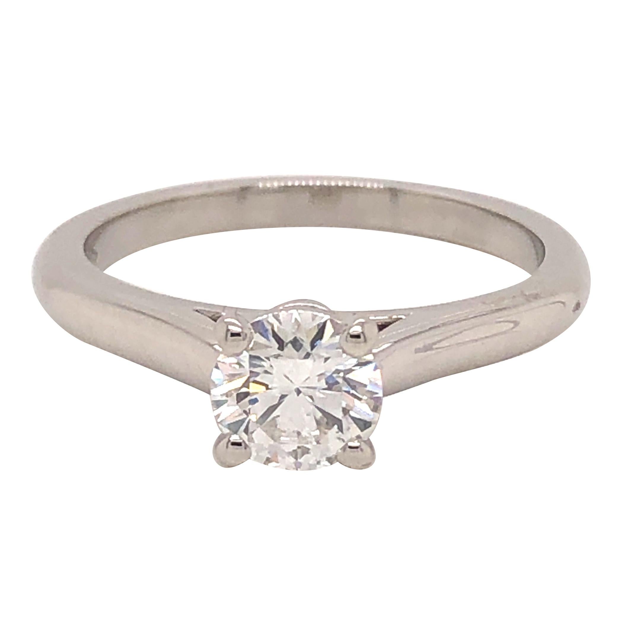 Cartier Diamond Solitaire Engagement Ring 0.71 Carat G VVS2