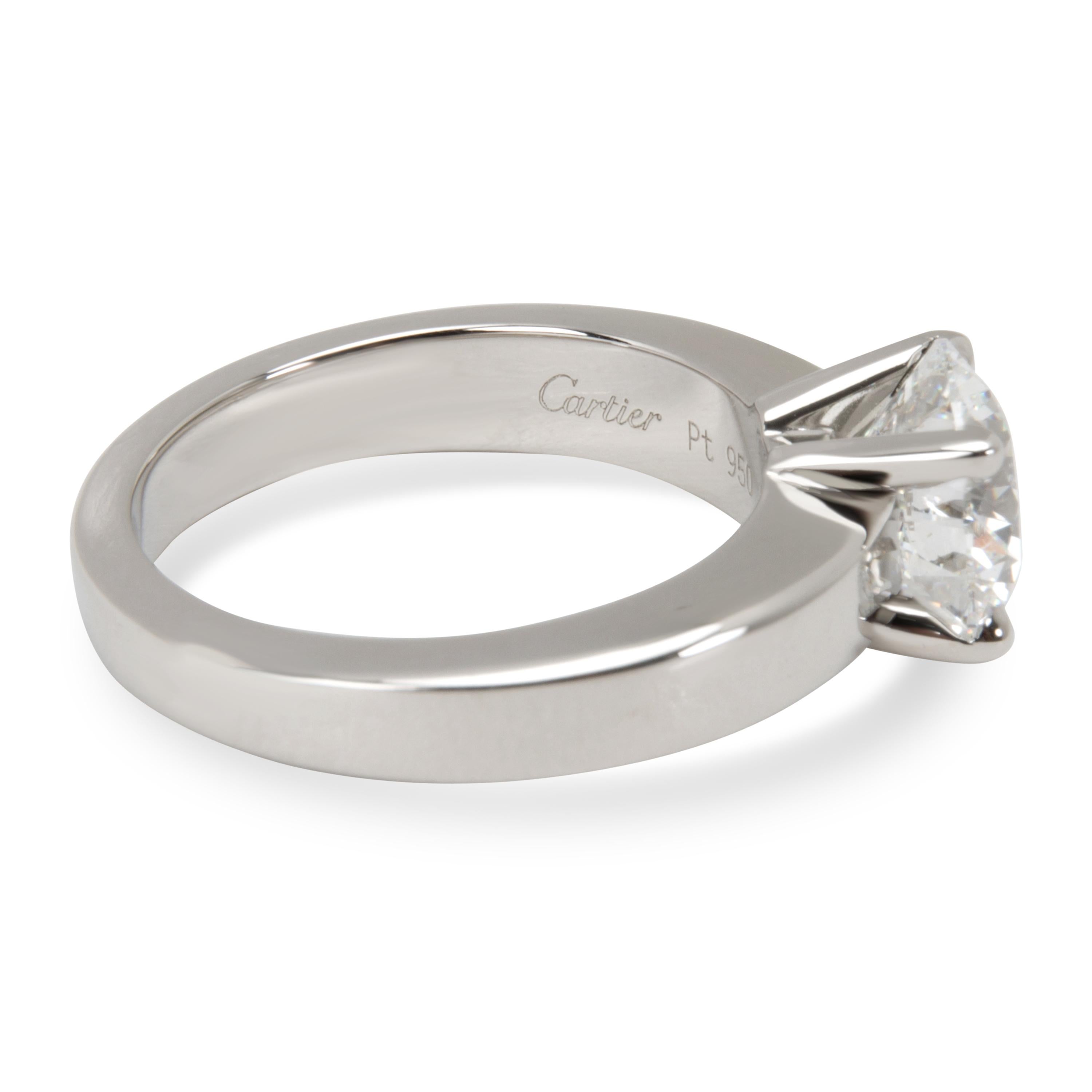 Cartier Diamant Solitär Verlobungsring in Platin GIA zertifiziert 1::80 Karat im Zustand „Hervorragend“ in New York, NY