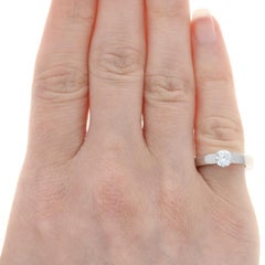 Cartier Diamond Solitaire Engagement Ring, White Gold 18k .53ct GIA