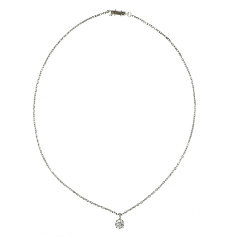 Cartier Diamond Solitaire Pendant For Sale at 1stDibs