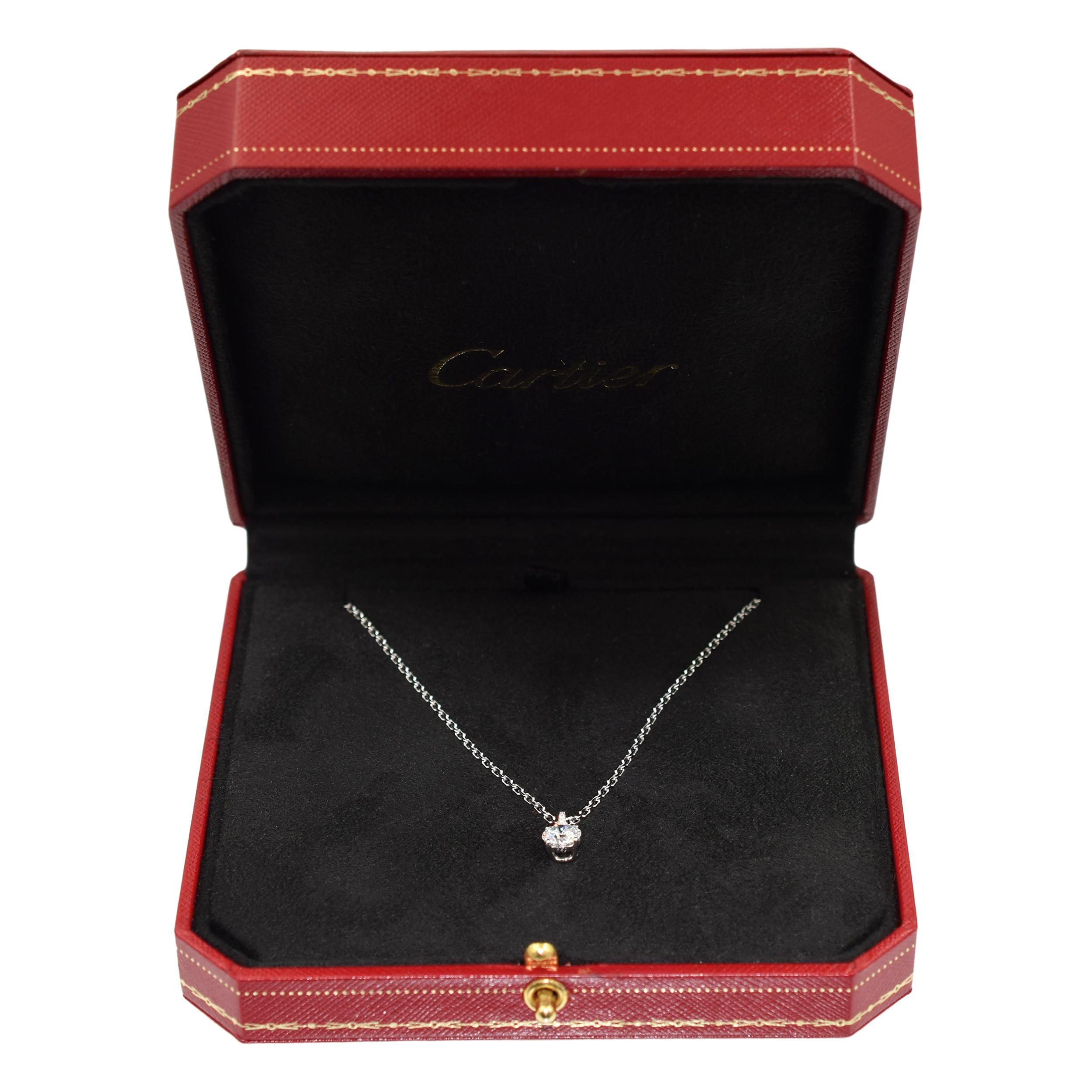 Artist Cartier Diamond Solitaire Pendant  For Sale