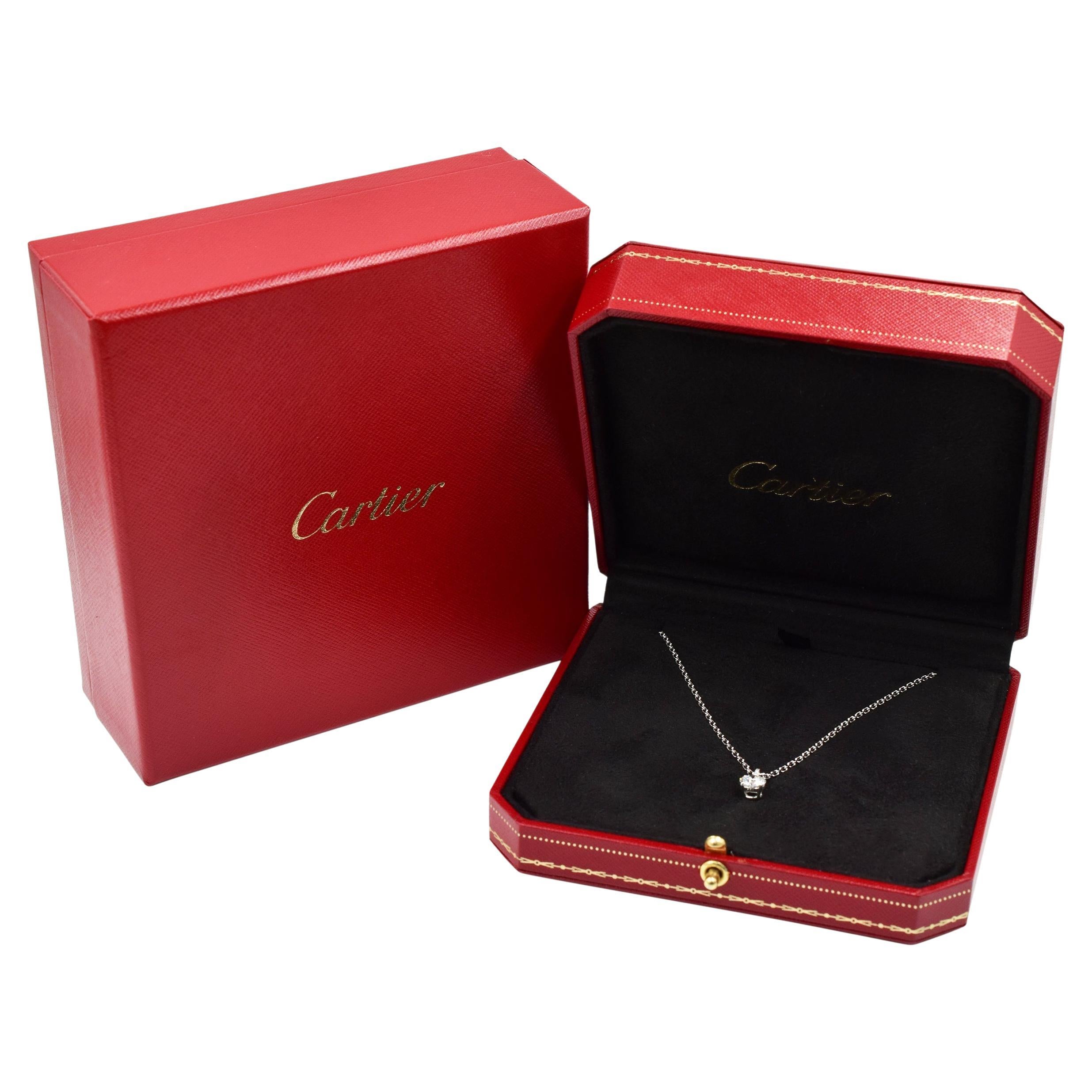 Cartier Diamond Solitaire Pendant  For Sale