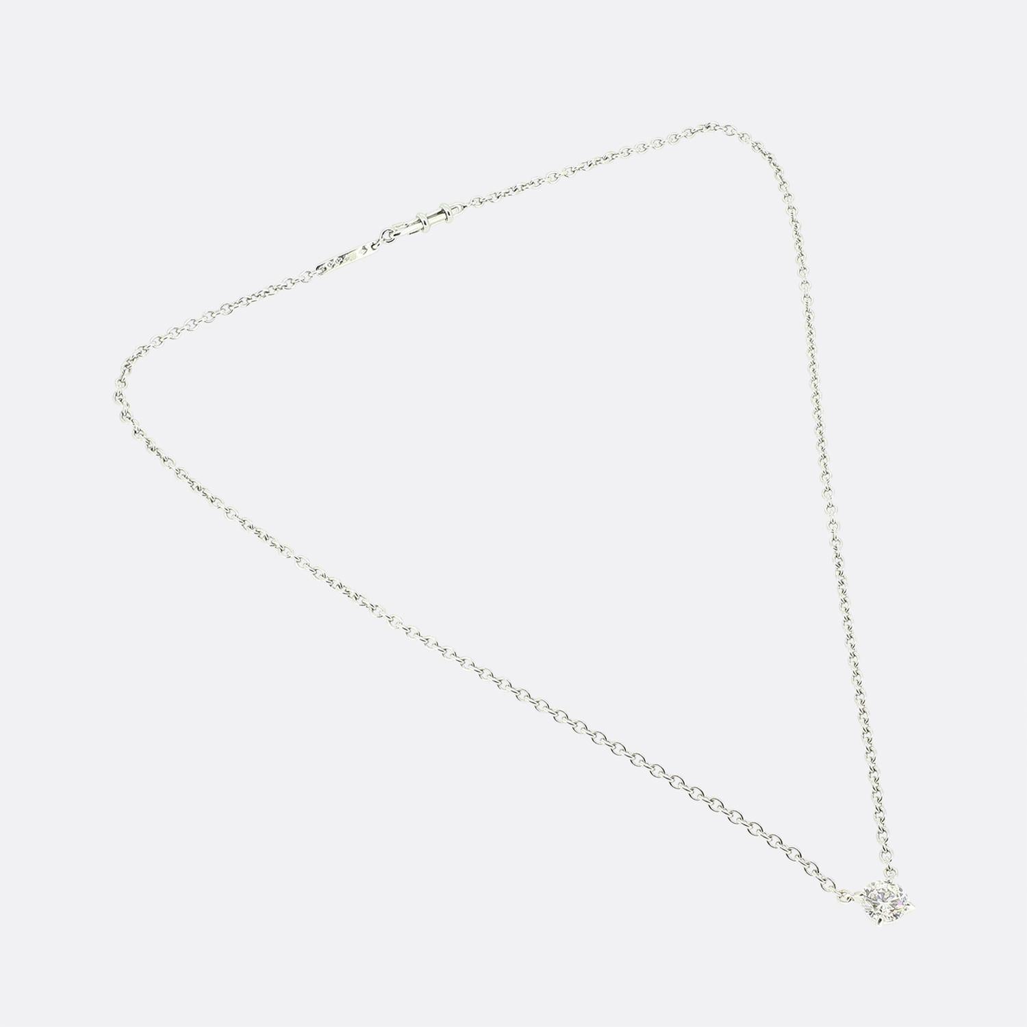 Cartier Diamond Solitaire Pendant Necklace In Good Condition In London, GB