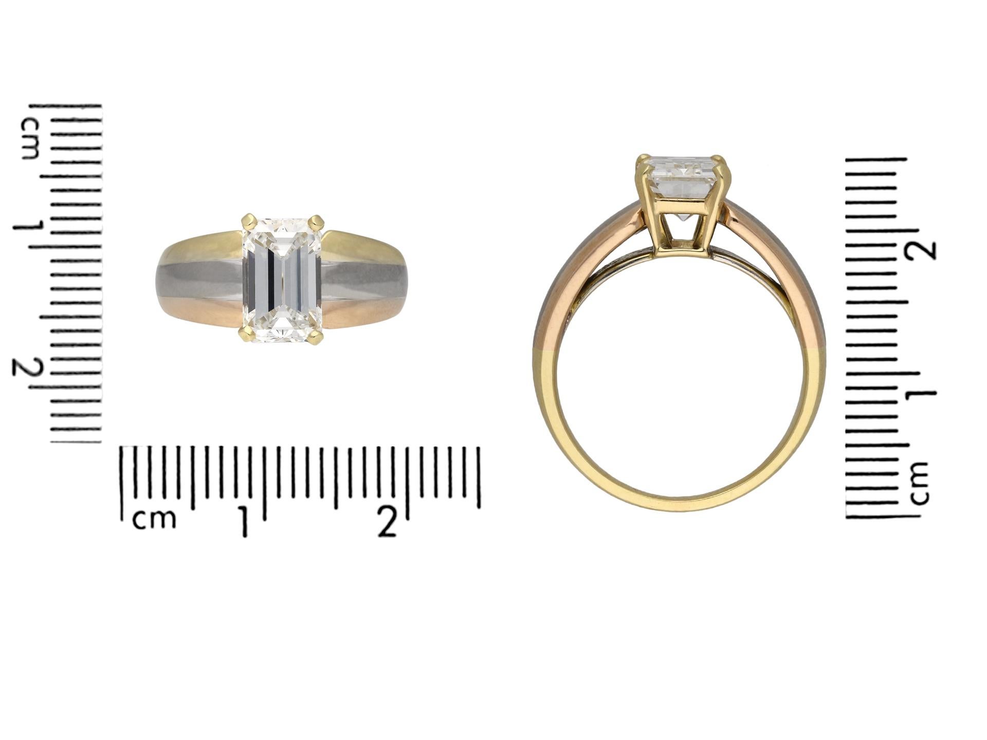 Women's or Men's Cartier Diamond Solitaire Ring, English, circa 1980