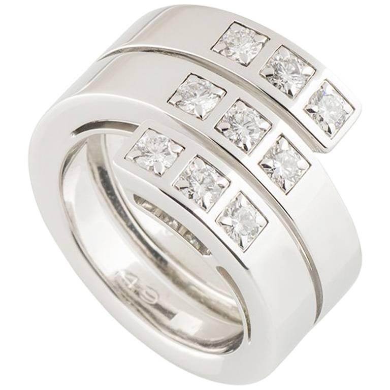 Cartier Diamond Spiral Band Ring at 1stDibs | cartier spiral ring