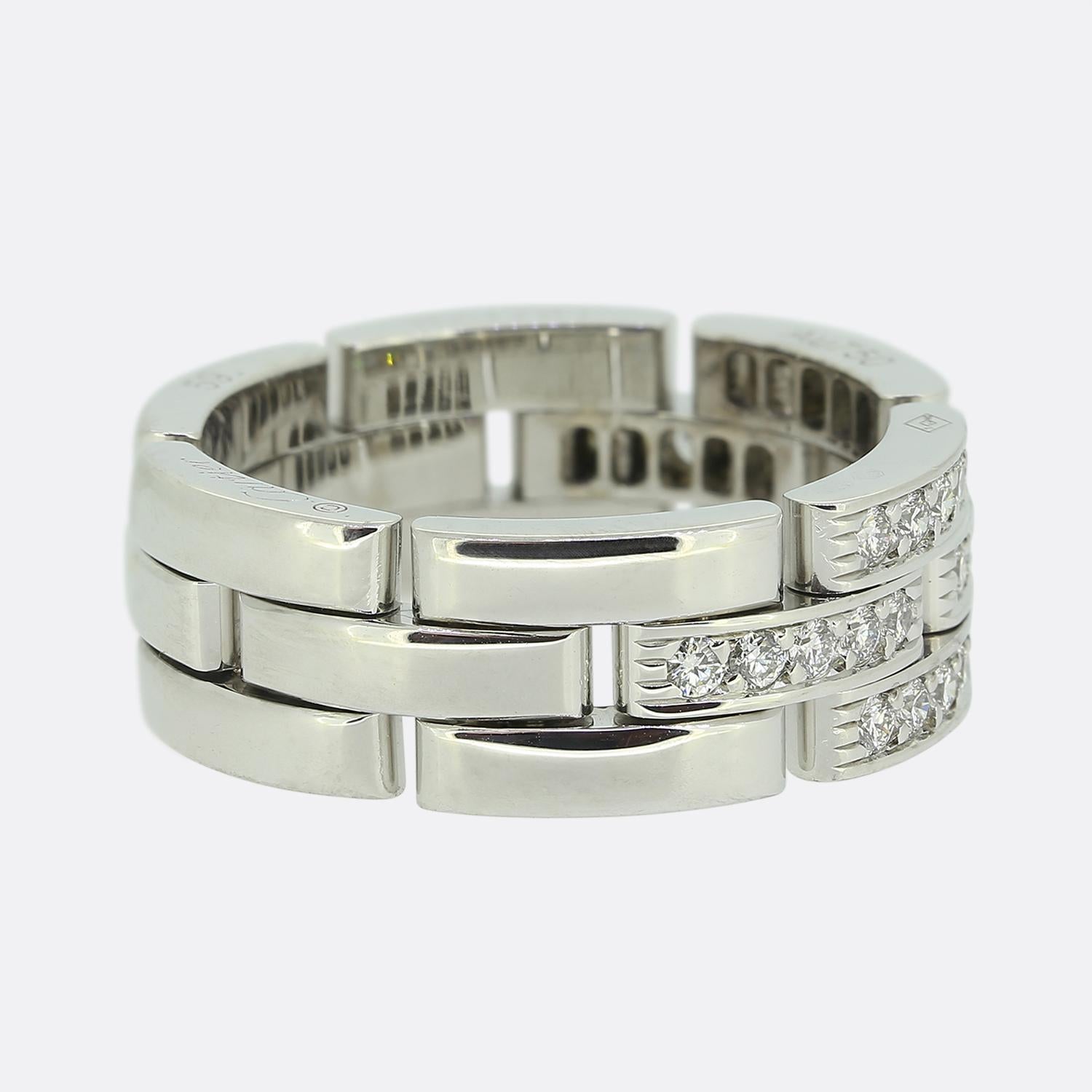 Brilliant Cut Cartier Diamond Tank Francaise Ring Size R (59)