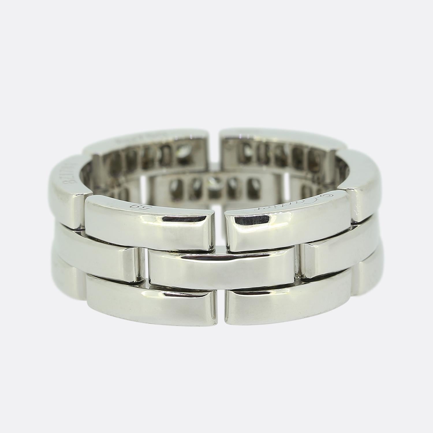 Cartier Diamond Tank Francaise Ring Size R (59) In Excellent Condition In London, GB