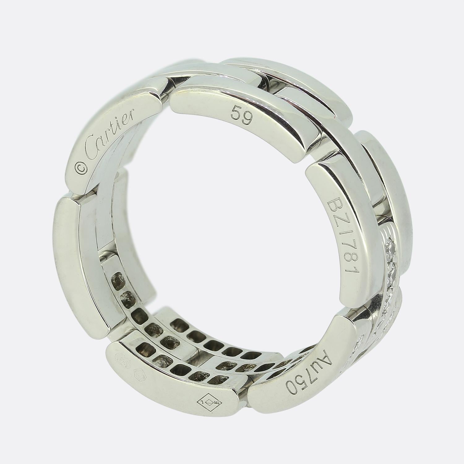 Women's or Men's Cartier Diamond Tank Francaise Ring Size R (59)
